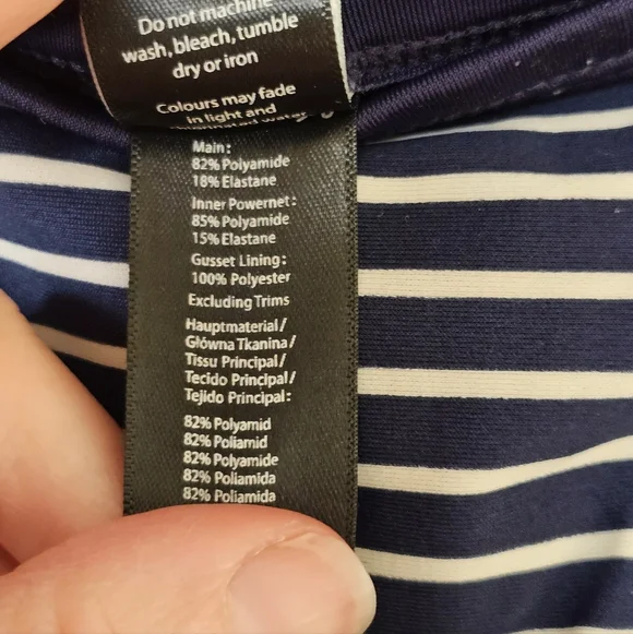 Panache Navy and White Striped High-Waisted Bikini Bottom - Picture 8 of 8